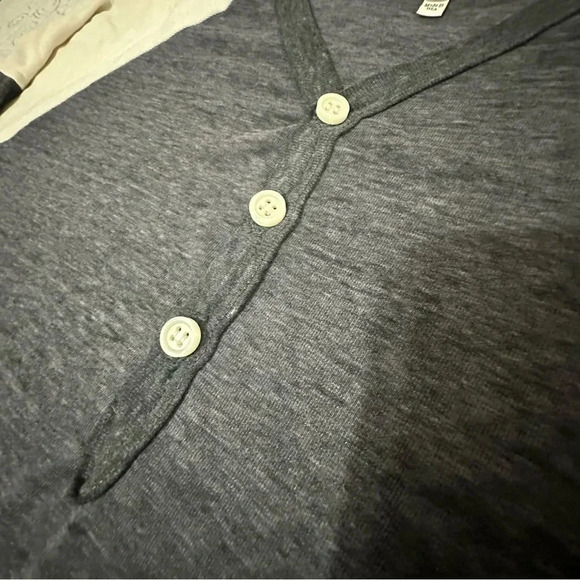 The Great Size 0 XS Henley Raglan Sleeves T-Shirt Dress Gray Cream - Picture 7 of 8